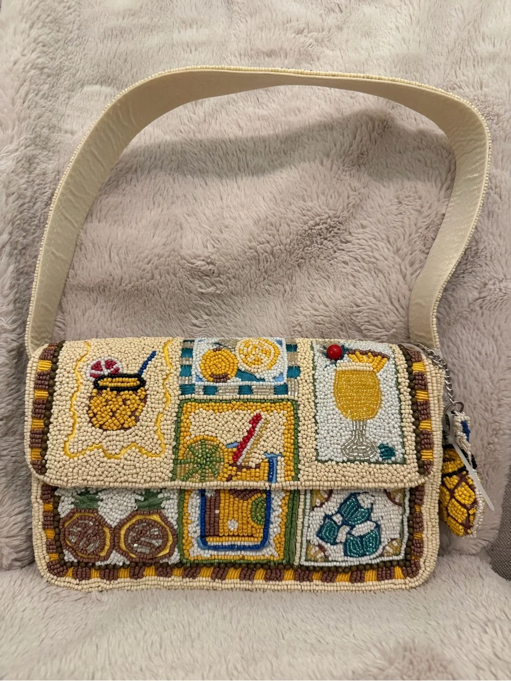 Viral TJ Maxx Beaded Bag - Tropical Cocktail Theme With Beaded Cocktail Charm